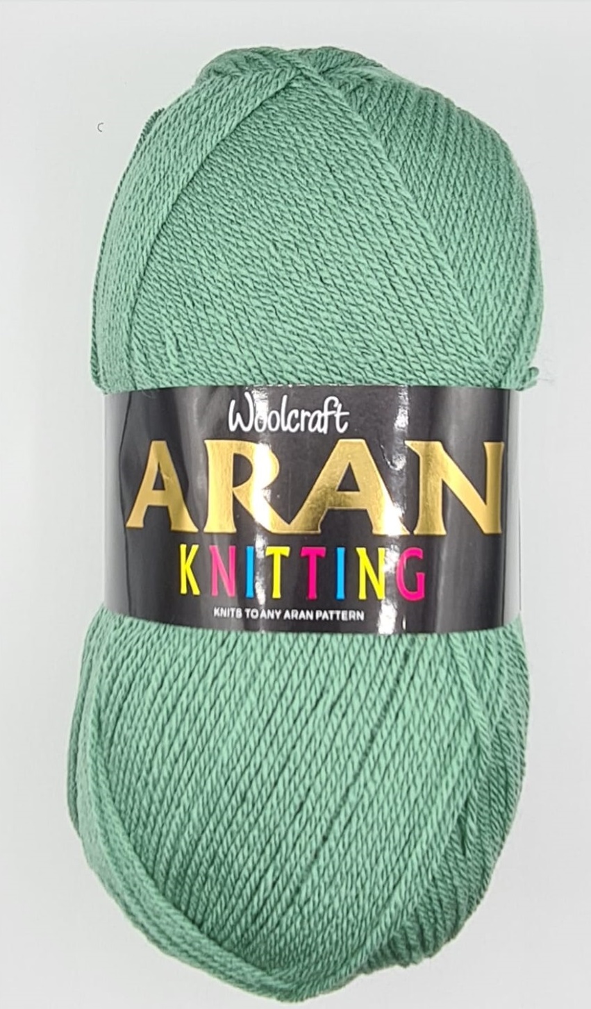 Aran Yarn 25% Wool 400g Balls x2 Sage 867